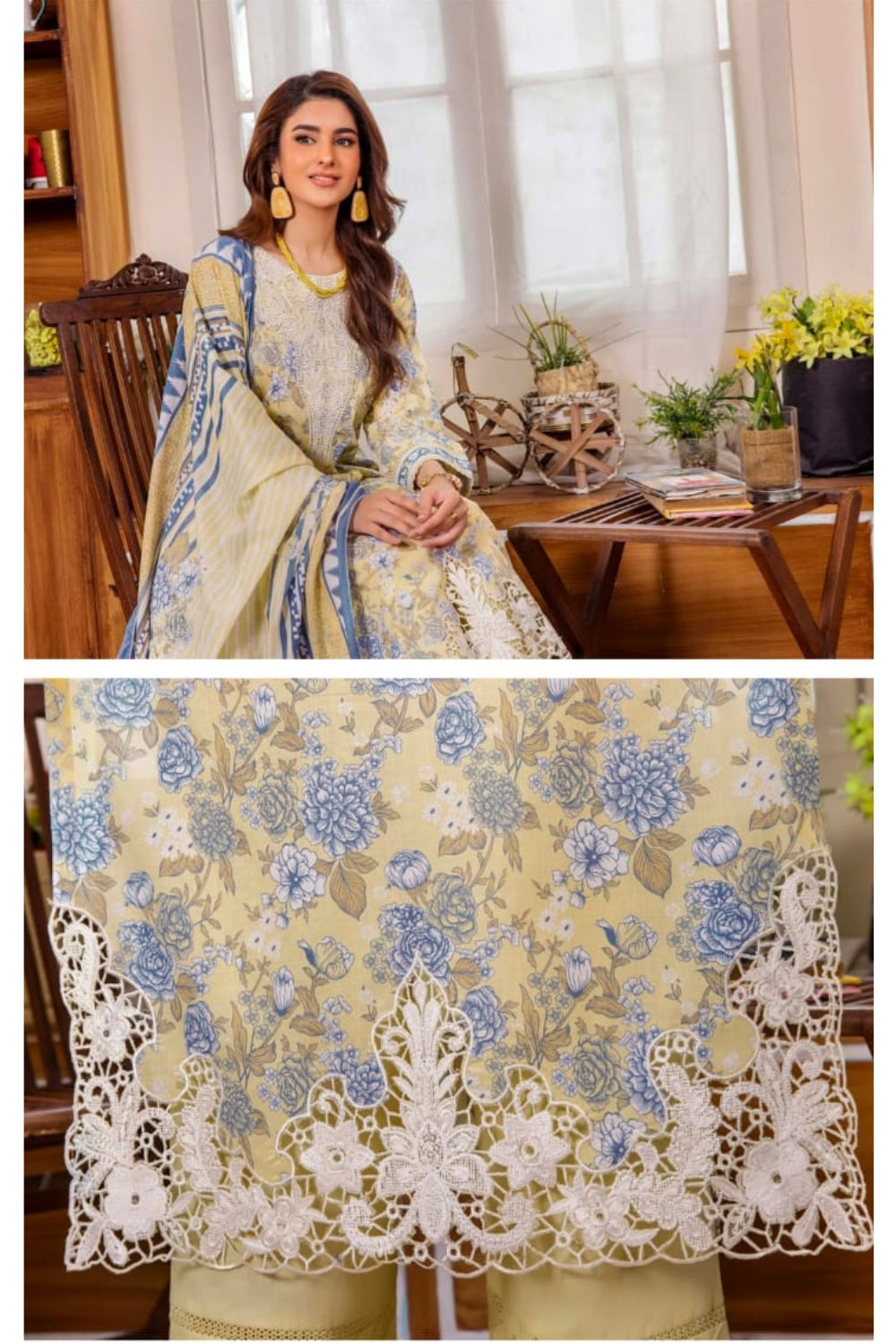 Safwa Smile Collection – 3 Piece Embroidered Lawn Suit