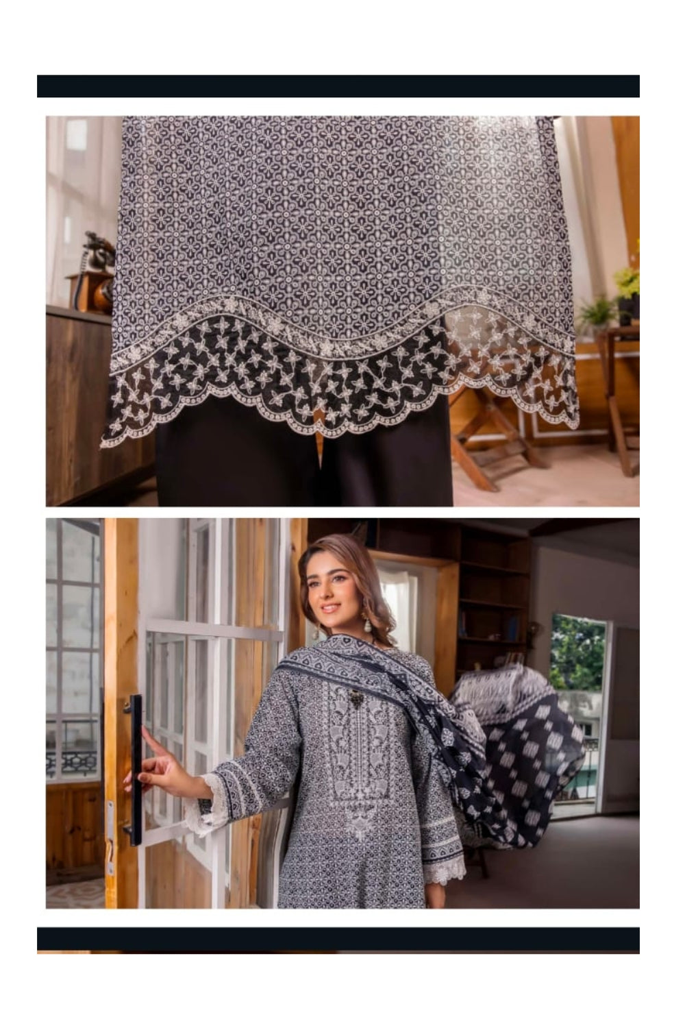 Safwa Smile Collection – 3 Piece Lawn Suit with Embroidered Patch