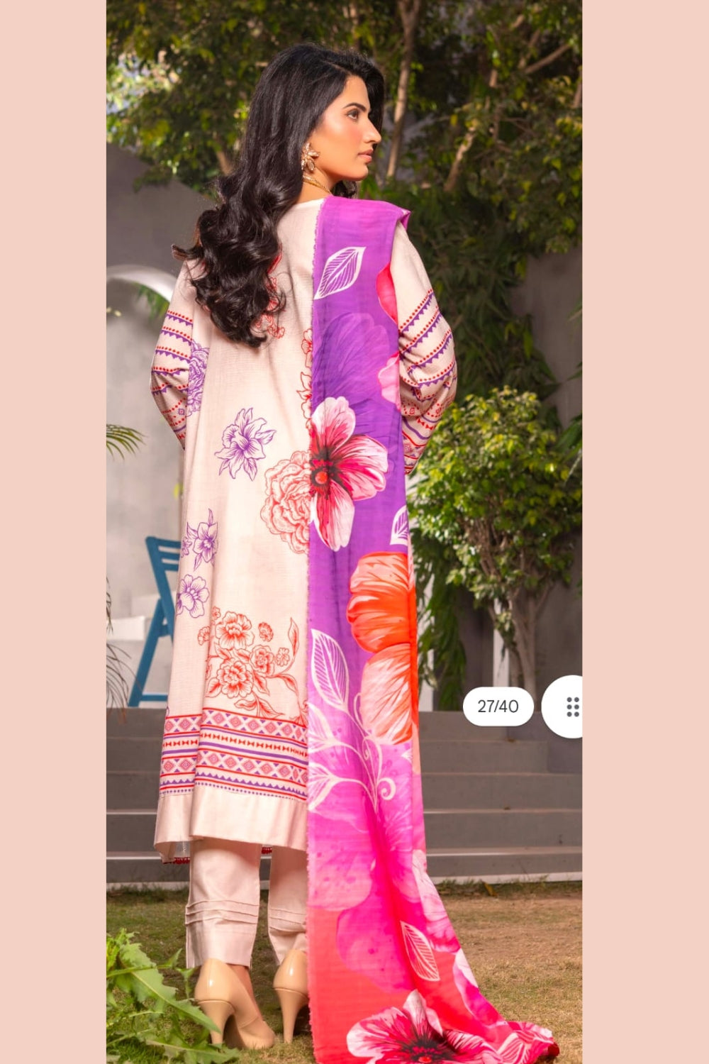 Bana Doria Lawn Embroidered 3-Piece Suit with Digital Dupatta – Eid 2026