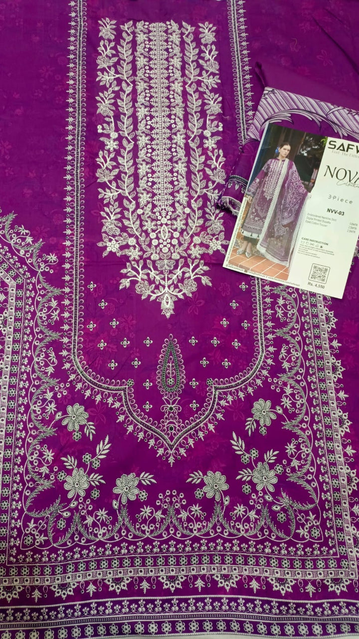 Safwa premium quality lawn Unstitched 3pc