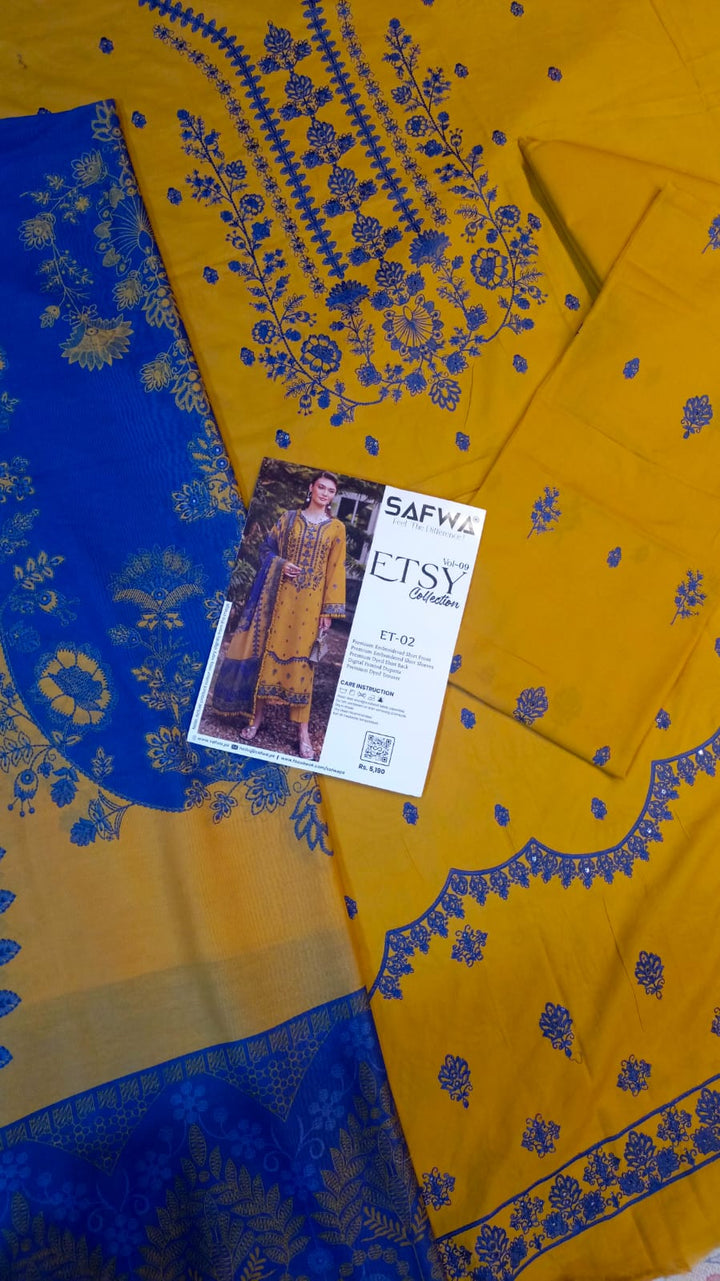 Safwa premium Quality Lawn 3pc unstitched