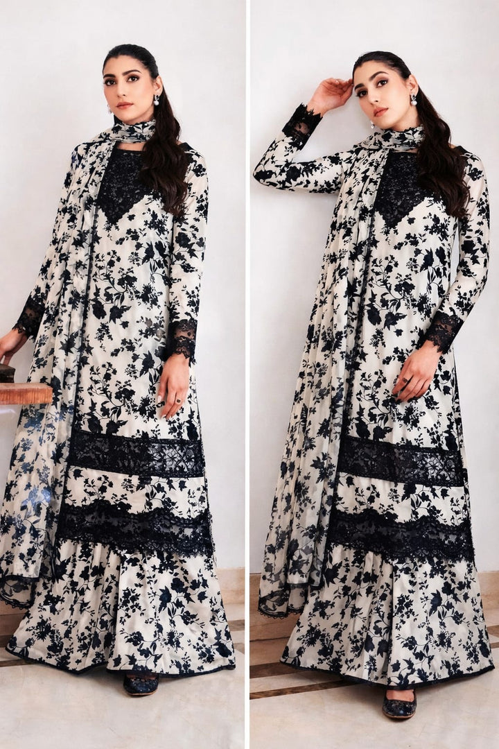 Aneela’s Printed Lawn Suit with Embroidery | 3-Piece Unstitched
